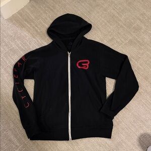 Cyclebar Black and Red Zip Up Hoodie